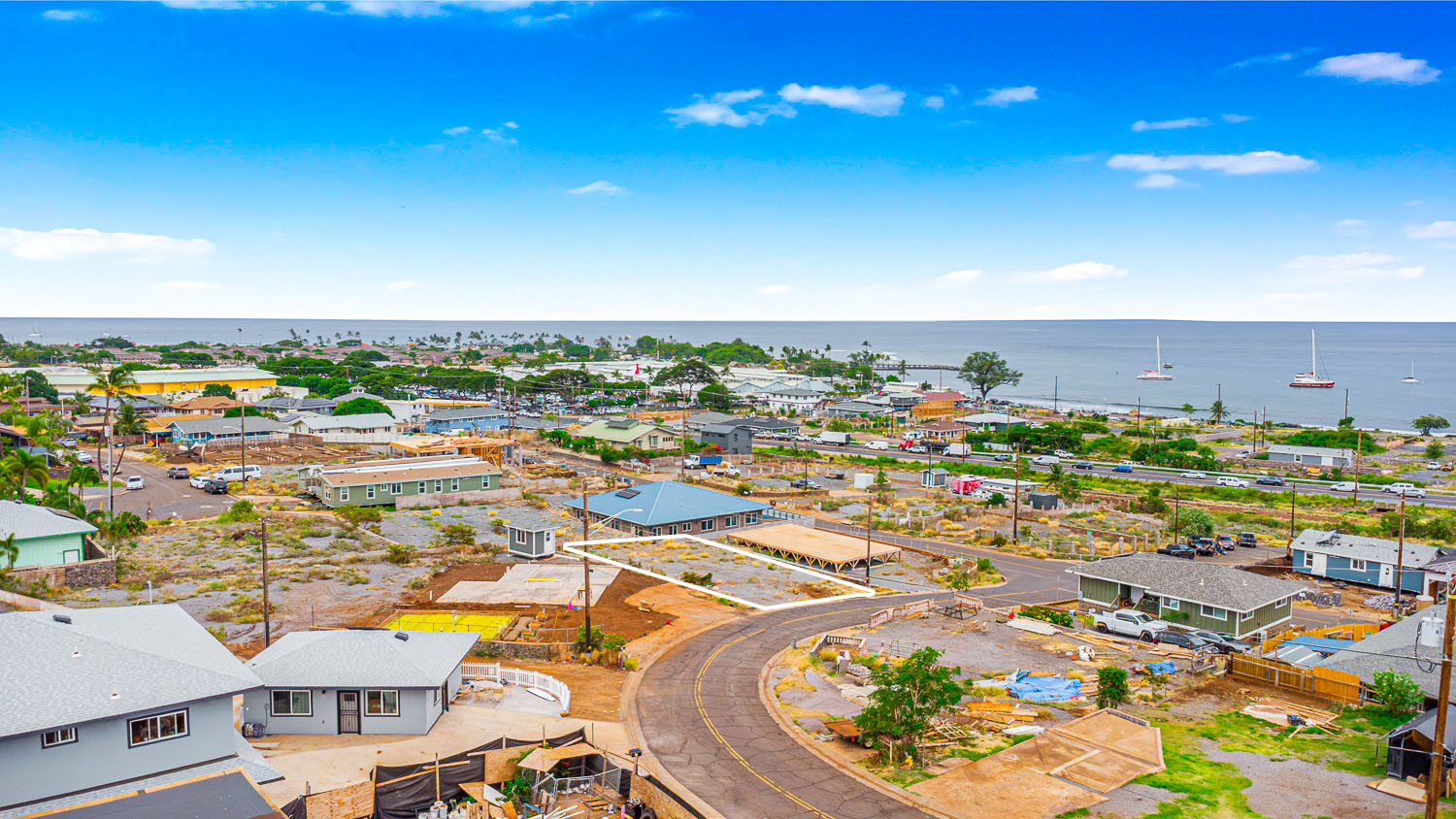 Outlined 6,023-square-foot homesite at 1292 Kahoma Street